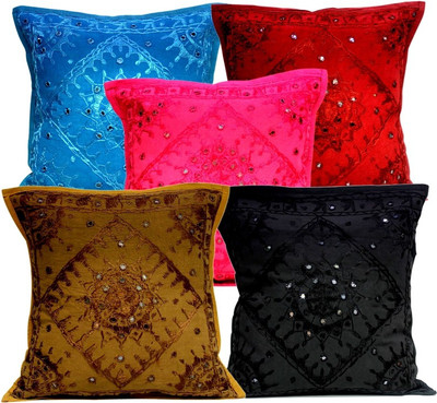 

Amazing India Embroidered Cushions Cover(Pack of 5, 40 cm*40 cm, Multicolor)
