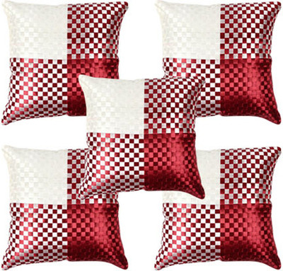 

Soundarya Checkered Cushions Cover(Pack of 5, 40 cm*40 cm, Maroon, White)