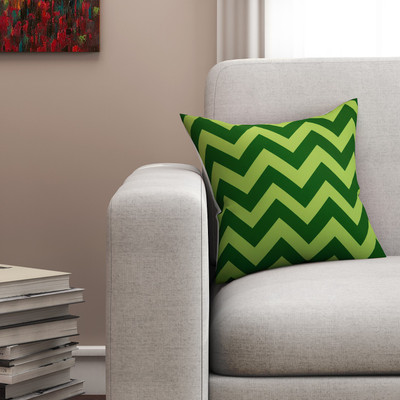 

SEJ by Nisha Gupta Geometric Cushions Cover(40.64 cm*40.64 cm, Green)