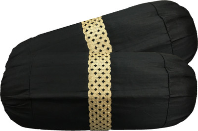 

HOME SHINE Geometric Bolsters Cover(Pack of 2, 77.5 cm*40 cm, Black, Beige), Beige;black