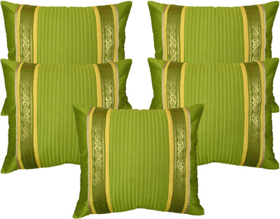 

HOME SHINE Striped Cushions Cover(Pack of 5, 40 cm*40 cm, Light Green)