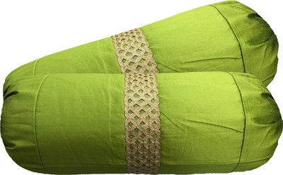 

HOME SHINE Geometric Cushions Cover(Pack of 2, 77.5 cm*40 cm, Green, Beige), Beige;green
