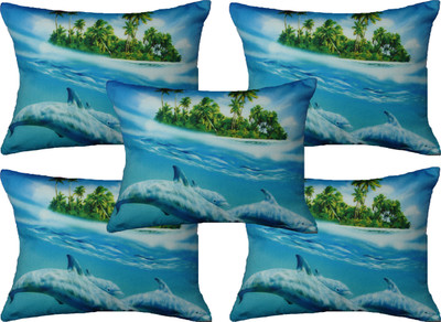 

HOME SHINE Printed Cushions Cover(Pack of 5, 40 cm*40 cm, Blue)