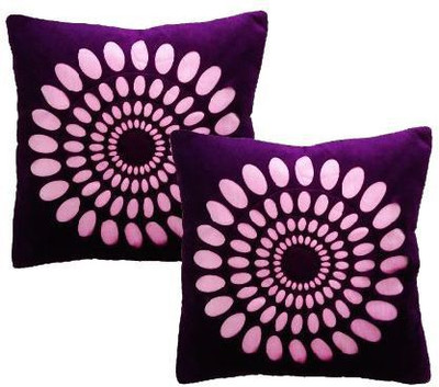 

Nikunj Embroidered Cushions Cover(Pack of 2, 40 cm, Purple)