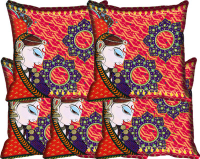 

IndiWeaves Printed Cushions Cover(Pack of 6, 40 cm*40 cm, Multicolor)
