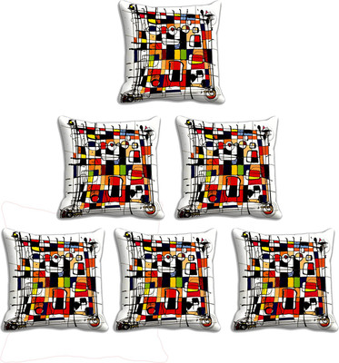 

IndiWeaves Printed Cushions Cover(Pack of 6, 40 cm*40 cm, Multicolor)