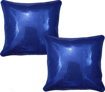 

HOME SHINE Embroidered Cushions Cover(Pack of 2, 40 cm*40 cm, Blue)