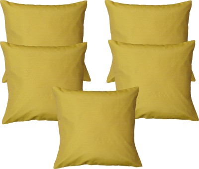 HOME SHINE Polyester Cushions Cover(Pack of 5, 30 cm*30 cm, Yellow)