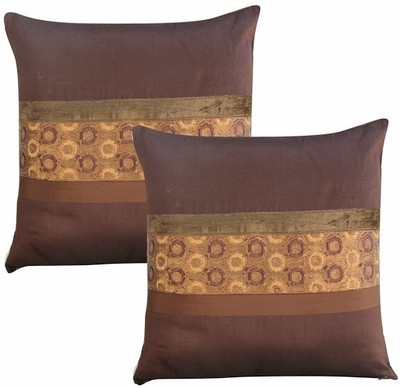 Dekor World Floral Cushions Cover(Pack of 5, 16 cm*16 cm, Brown)