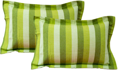 

Elan Striped Pillows Cover(Pack of 2, 45 cm*70 cm, Green)