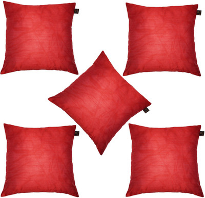 

Lushomes Plain Cushions Cover(Pack of 5, 30 cm*30 cm, Red)