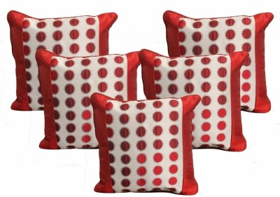 Dekor World Geometric Cushions Cover(Pack of 5, 30.48 cm*30.48 cm, Red)