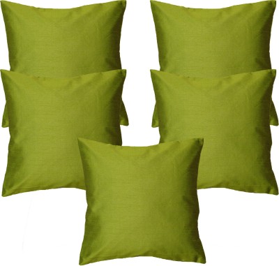 HOME SHINE Polyester Cushions Cover(Pack of 5, 30 cm*30 cm, Green)