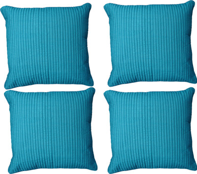 

HOME SHINE Striped Cushions Cover(Pack of 4, 40 cm*40 cm, Blue)