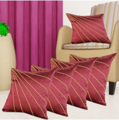 

Shine Villa Striped Cushions Cover(Pack of 5, 40 cm*40 cm, Maroon)