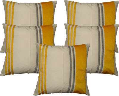 

HOME SHINE Striped Cushions Cover(Pack of 5, 40 cm*40 cm, Yellow)