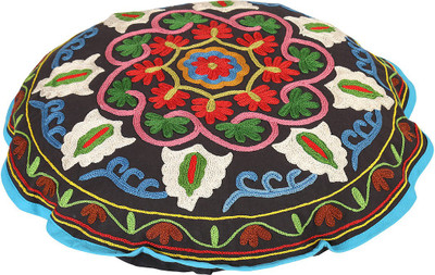 Rajrang Floral Cushions Cover(58 cm*58 cm, Black)