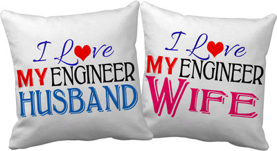 

Tied Ribbons Text Print Cushions Cover(Pack of 2, 30 cm*30 cm, White)