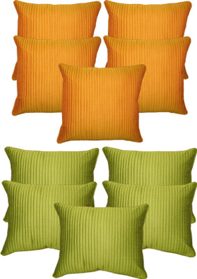 HOME SHINE Striped Cushions Cover(Pack of 10, 40 cm*40 cm, Multicolor)