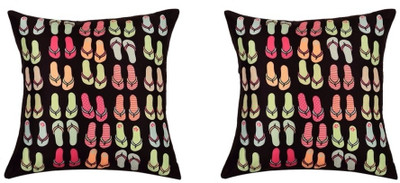 16% OFF on SEJ BY NISHA GUPTA Abstract Cushions Cover(Pack of 2, 40 cm*40 cm, Multicolor)