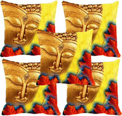 82% OFF on meSleep Abstract Cushions Cover(Pack of 5, 40.64 cm*40.64 cm, Multicolor)