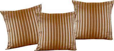 

Maba Striped Cushions Cover(Pack of 3, 43 cm*43 cm, Brown)