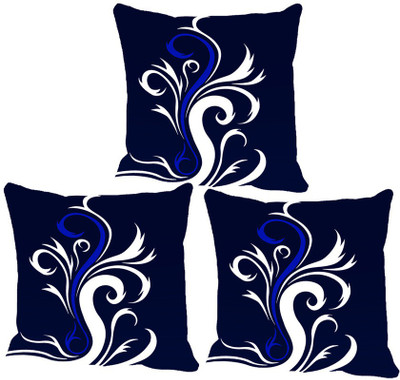 

IndiWeaves Printed Cushions Cover(Pack of 3, 30 cm*30 cm, Blue, White)