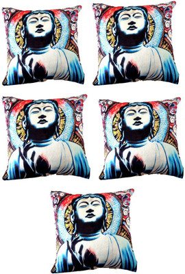 

AayKayEnterprises 3D Printed Cushions Cover(Pack of 5, 40 cm*40 cm, Light Blue)