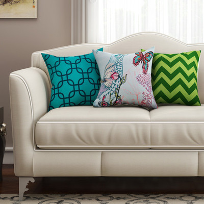

SEJ by Nisha Gupta Abstract Cushions Cover(Pack of 3, 40.64 cm*40.64 cm, Multicolor)