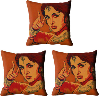 

IndiWeaves Printed Cushions Cover(Pack of 3, 16 cm*16 cm, Pink)