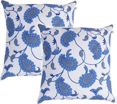 

Zubix Paisley Cushions Cover(Pack of 2, 45 cm*45 cm, White, Blue), Blue;white