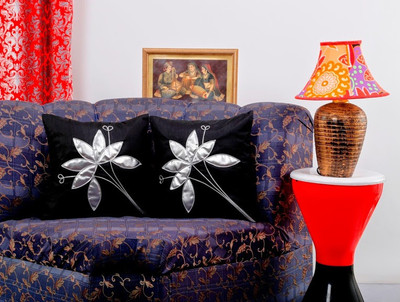 50% OFF on Dekor World Floral Cushions Cover(Pack of 2, 40 cm*40 cm, Black) 50% OFF on Dekor World Floral Cushions Cover(Pack of 2, 40 cm*40 cm, Black)