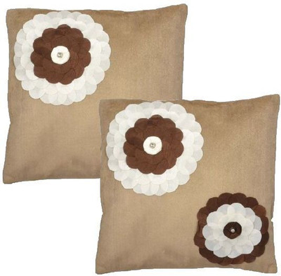 

Nikunj Embroidered Cushions Cover(Pack of 2, 40 cm, Brown)
