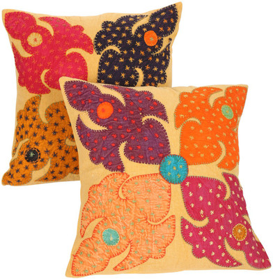

Rajrang Floral Cushions Cover(Pack of 2, 41 cm*41 cm, Yellow)