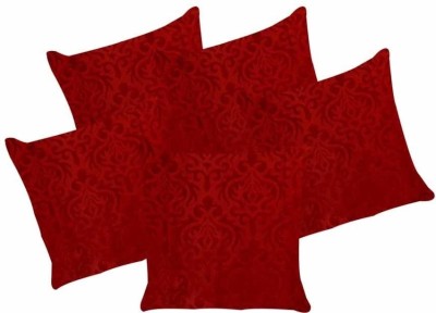 Belive-Me Velvet Cushions Cover(Pack of 5, 40 cm*40 cm, Red)