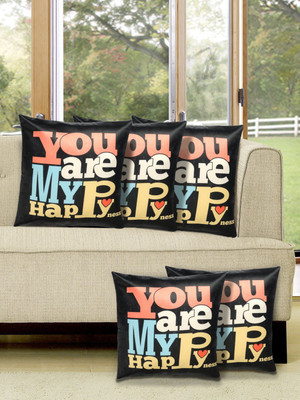 

Alina Decor Printed Cushions Cover(Pack of 5, 40.64 cm, Black)