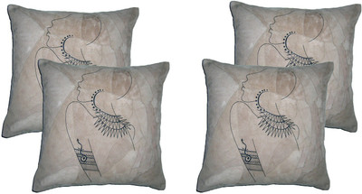 

ChicAntique Printed Cushions Cover(Pack of 4, 40 cm*40 cm, Beige)