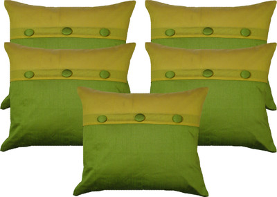 HOME SHINE Abstract Cushions Cover(Pack of 5, 30.48 cm*30.48 cm, Green) at flipkart