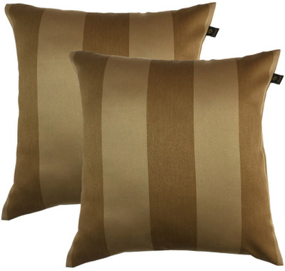 

Lushomes Striped Cushions Cover(Pack of 2, 50 cm*50 cm, Gold)