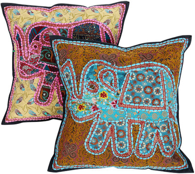 

Rajrang Animal Cushions Cover(Pack of 2, 41 cm*41 cm, Green)