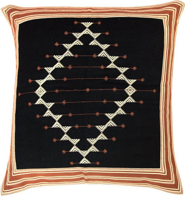 

Aamori Embroidered Cushions Cover(60 cm, Black)