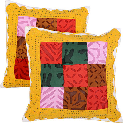 

Rajrang Checkered Cushions Cover(Pack of 2, 41 cm*41 cm, Yellow)