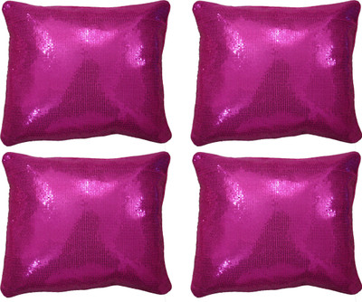 

HOME SHINE Embroidered Cushions Cover(Pack of 4, 40 cm*40 cm, Pink)