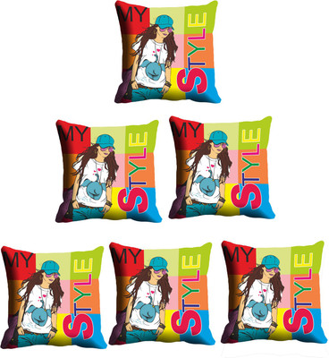 

IndiWeaves Printed Cushions Cover(Pack of 6, 30 cm*30 cm, Multicolor)