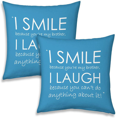 

Kaarigar Text Print Cushions Cover(Pack of 2, 30.48 cm*30.48 cm, Blue)