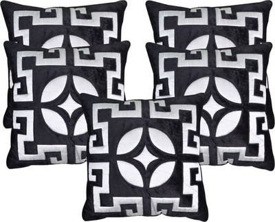 

Shine Villa Embroidered Cushions Cover(Pack of 5, 40 cm*40 cm, Black)