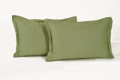 SWAYAM Striped Pillows Cover(Pack of 2, 46 cm*71 cm, Green)