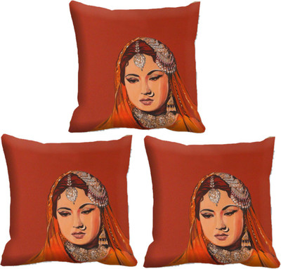 

IndiWeaves Printed Cushions Cover(Pack of 3, 12 cm*12 cm, Purple, Maroon), Maroon;purple