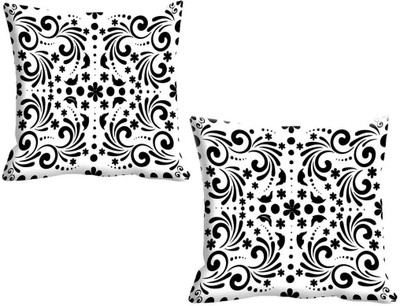 

IndiWeaves Printed Cushions Cover(Pack of 3, 40 cm*40 cm, White, Black), Black;white