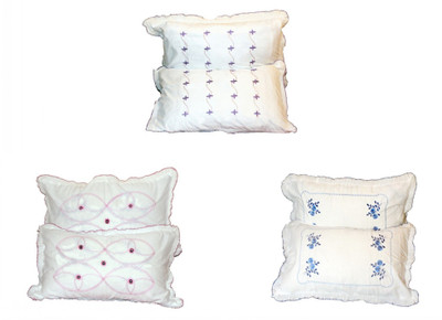 62% OFF on Christy's Collection Embroidered Pillows Cover(Pack of 6, 16 cm*4 cm, White)